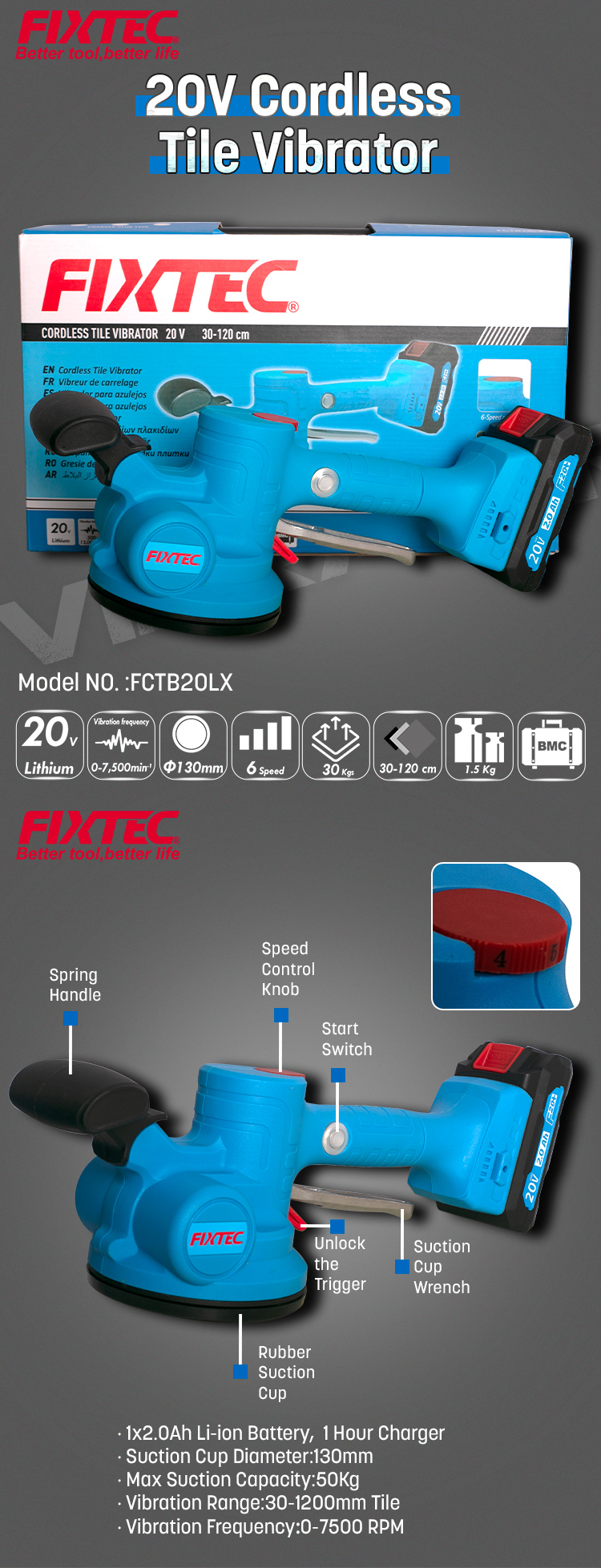 20V Cordless Tile Vibrator