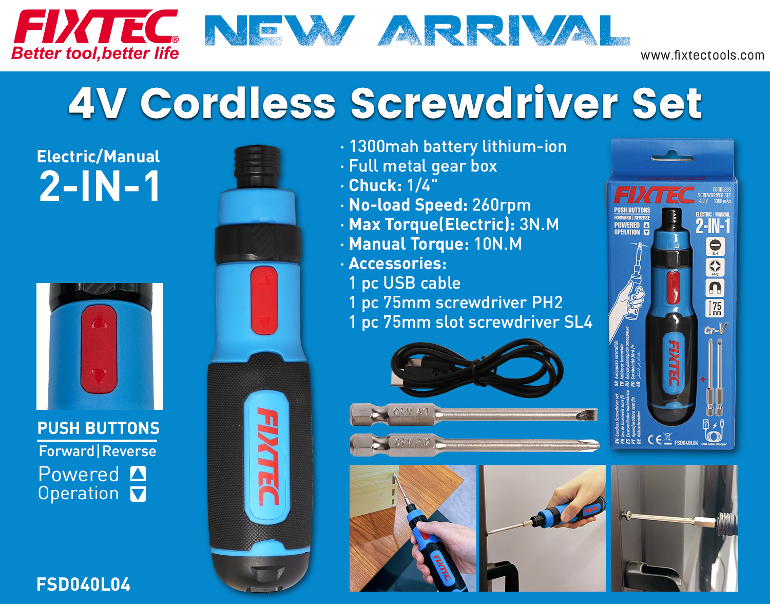 4V cordless screwdriver set