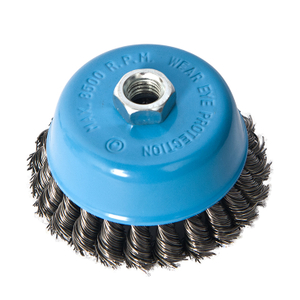 Wire Cup Brush with Nut 3'' 4'' 5''