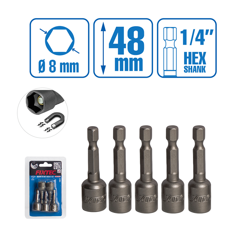 5Pcs Magnetic Nut Socket Set 