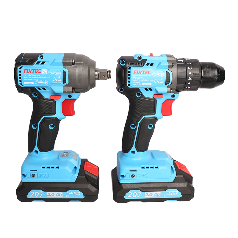 20V Li-ion Cordless Brushless Impact Drill+Brushless Impact Wrench Kit 
