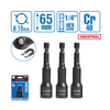 3Pcs Deep Magnetic Nut Socket Set