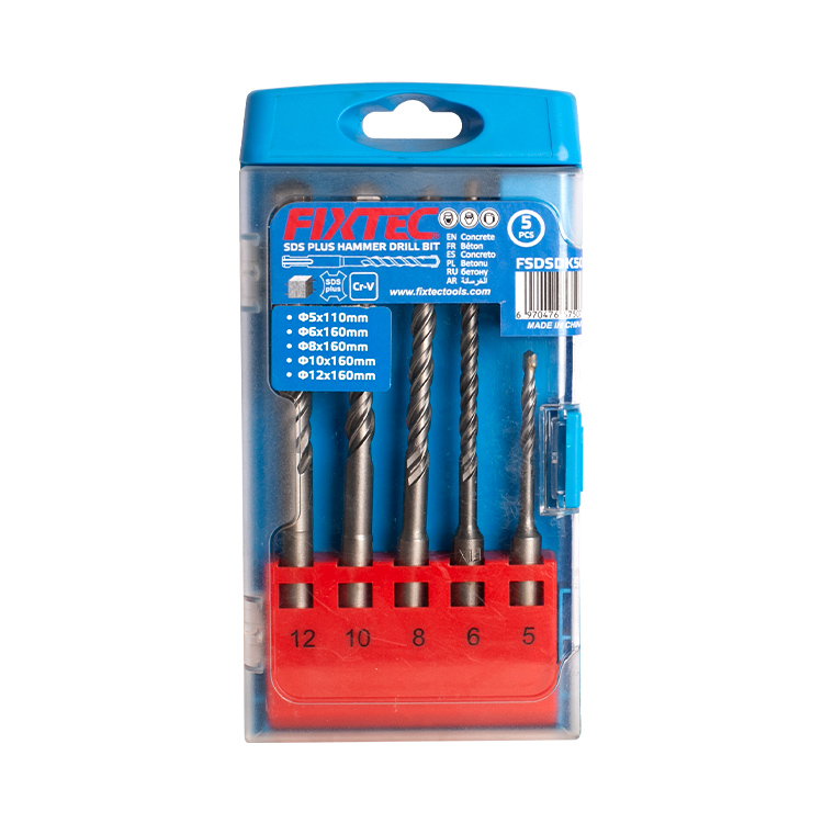 5pcs SDS+ Hammer Drill Bits Set 5mm/6mm/8mm/10mm/12mm