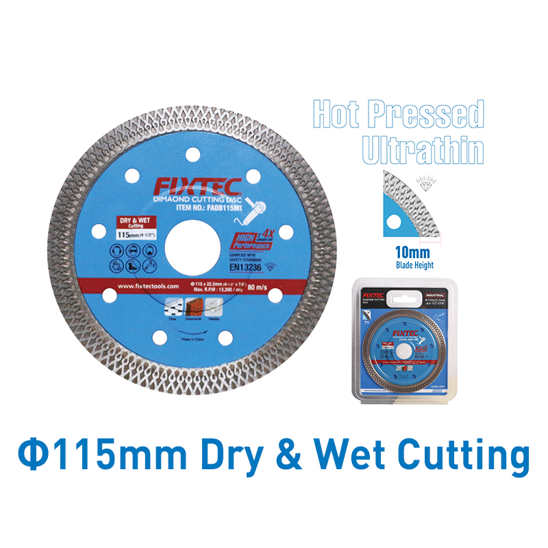 Ultrathin Diamond cutting blade (mesh rim) 115X0.9X22.2mm