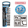 12Pcs 1/2" Ratchet Wrench with SAE Socket Set