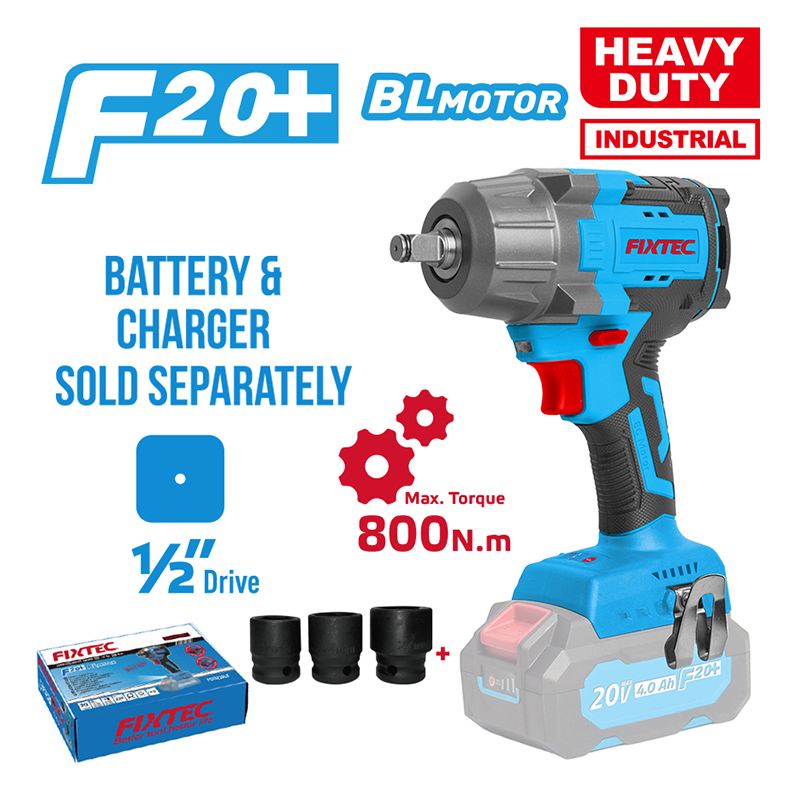 800N.m 20V Cordless Brushless Impact Wrench 1/2
