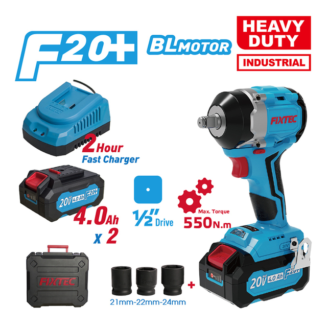 550Nm Cordless Brushless Impact Wrench Kit 