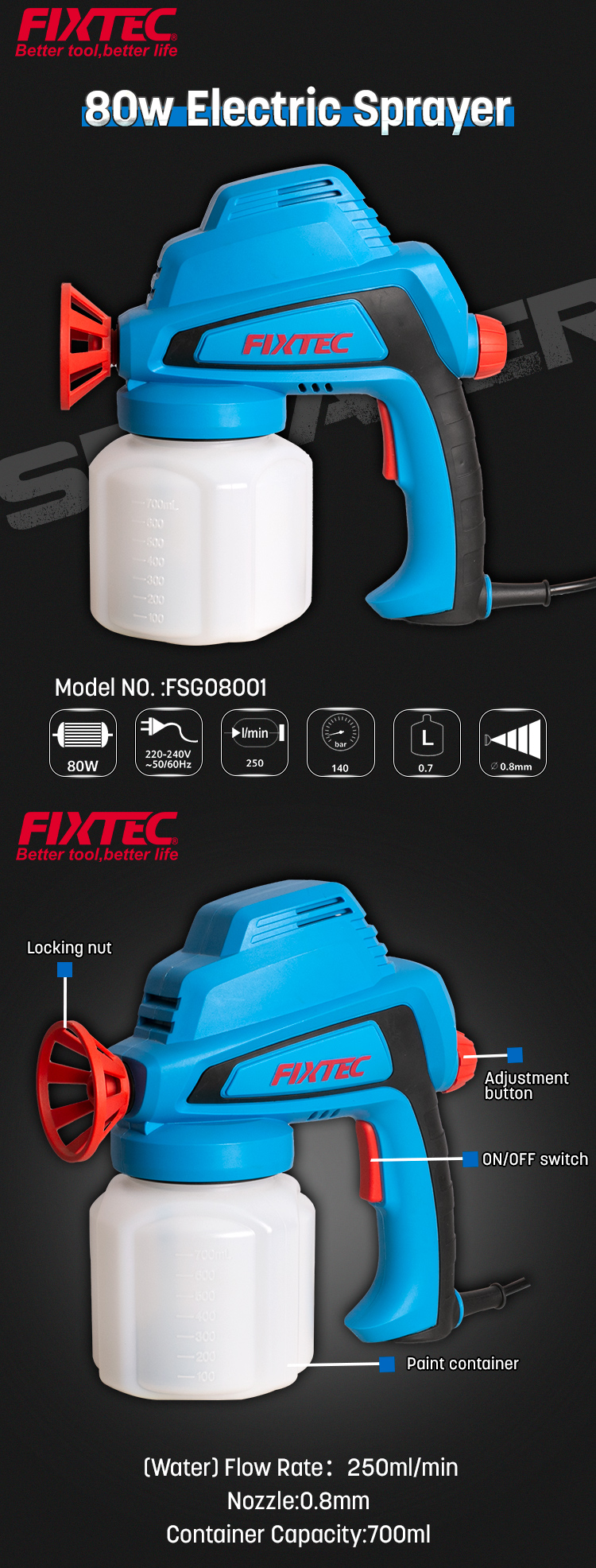 80W spray gun