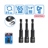 3Pcs Deep Magnetic Nut Socket Set