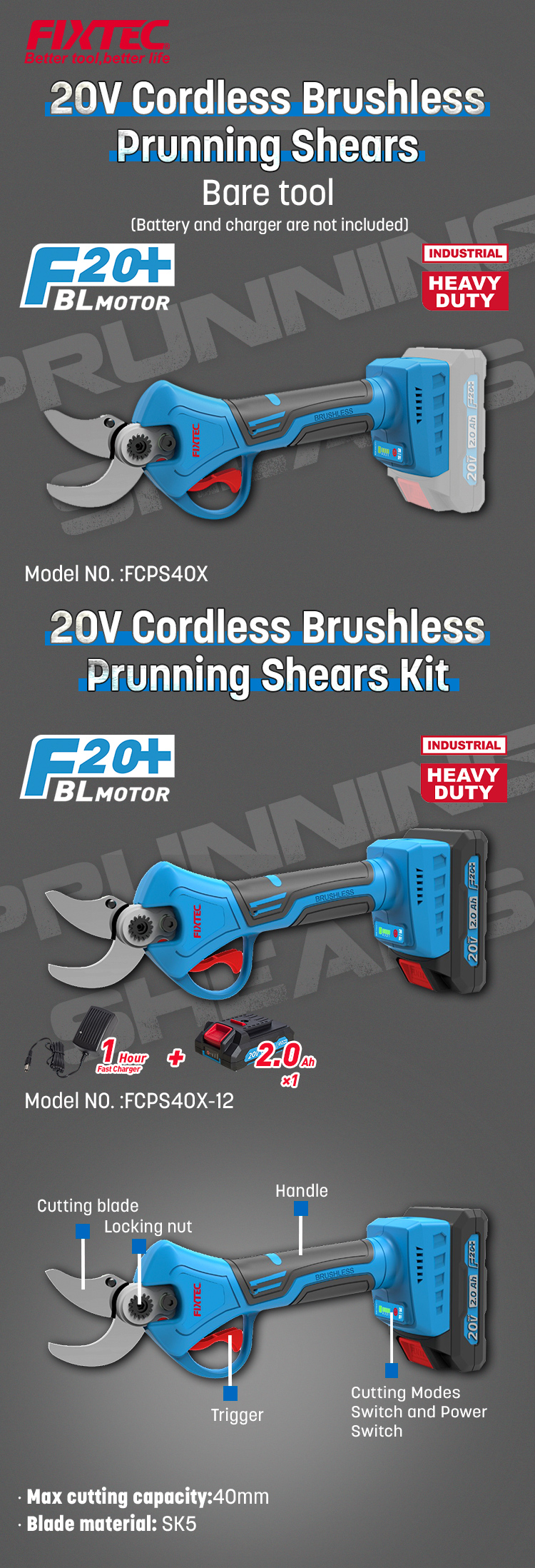 Chinese cordless secateurs
