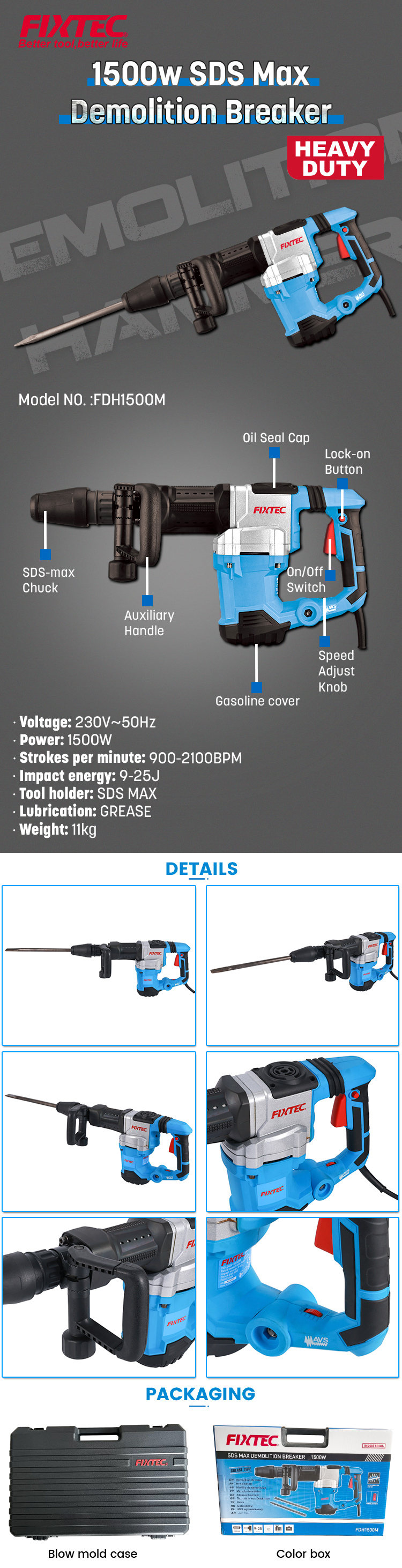 1500W demolition hammer