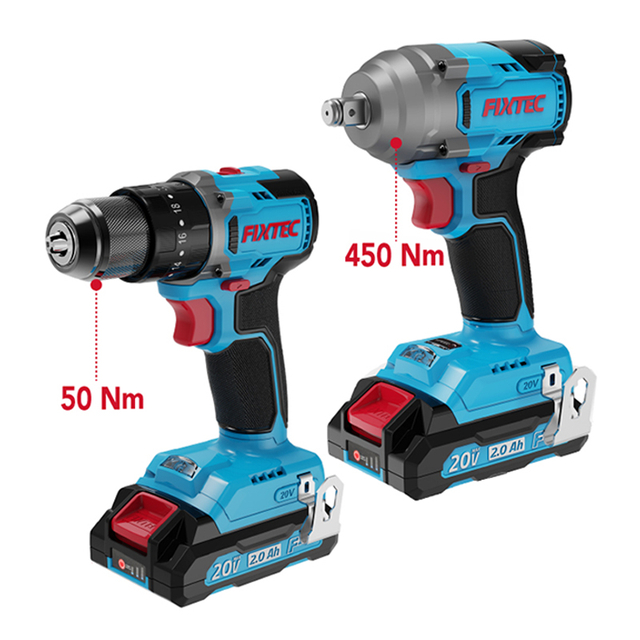 20V Li-ion Cordless Brushless Impact Drill+Brushless Impact Wrench Kit 