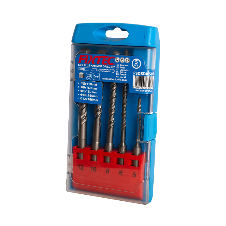 5pcs SDS+ Hammer Drill Bits Set 5mm/6mm/8mm/10mm/12mm