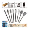 8 Pcs Flat Wood Drill Bits Set