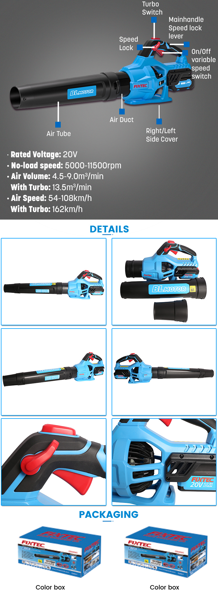China 20V battery blower
