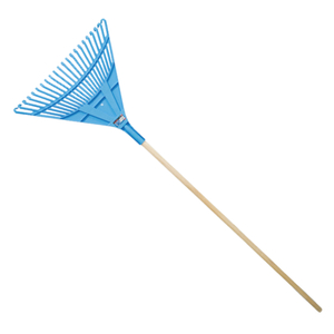 Plastic Leaf Rake 22T with Wooden Handle