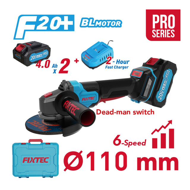 20V 4" Cordless Brushless Angle Grinder Kit 