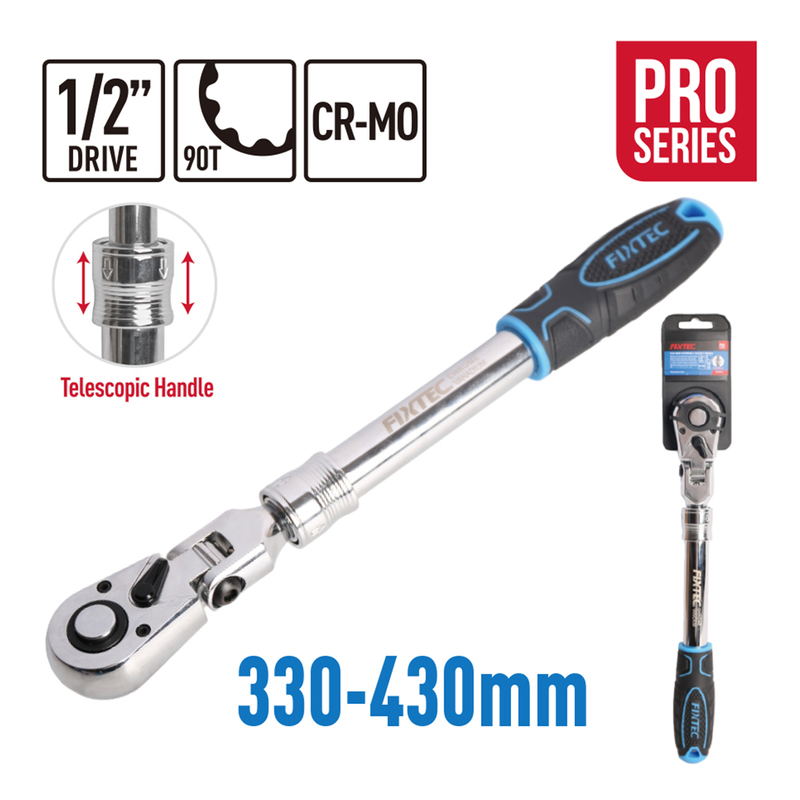Flex-Head Extendable Ratchet Wrench